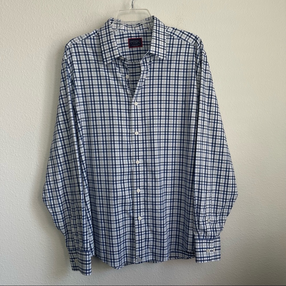 Untuckit Stretch Checkered Button Down Long Sleev… - image 2